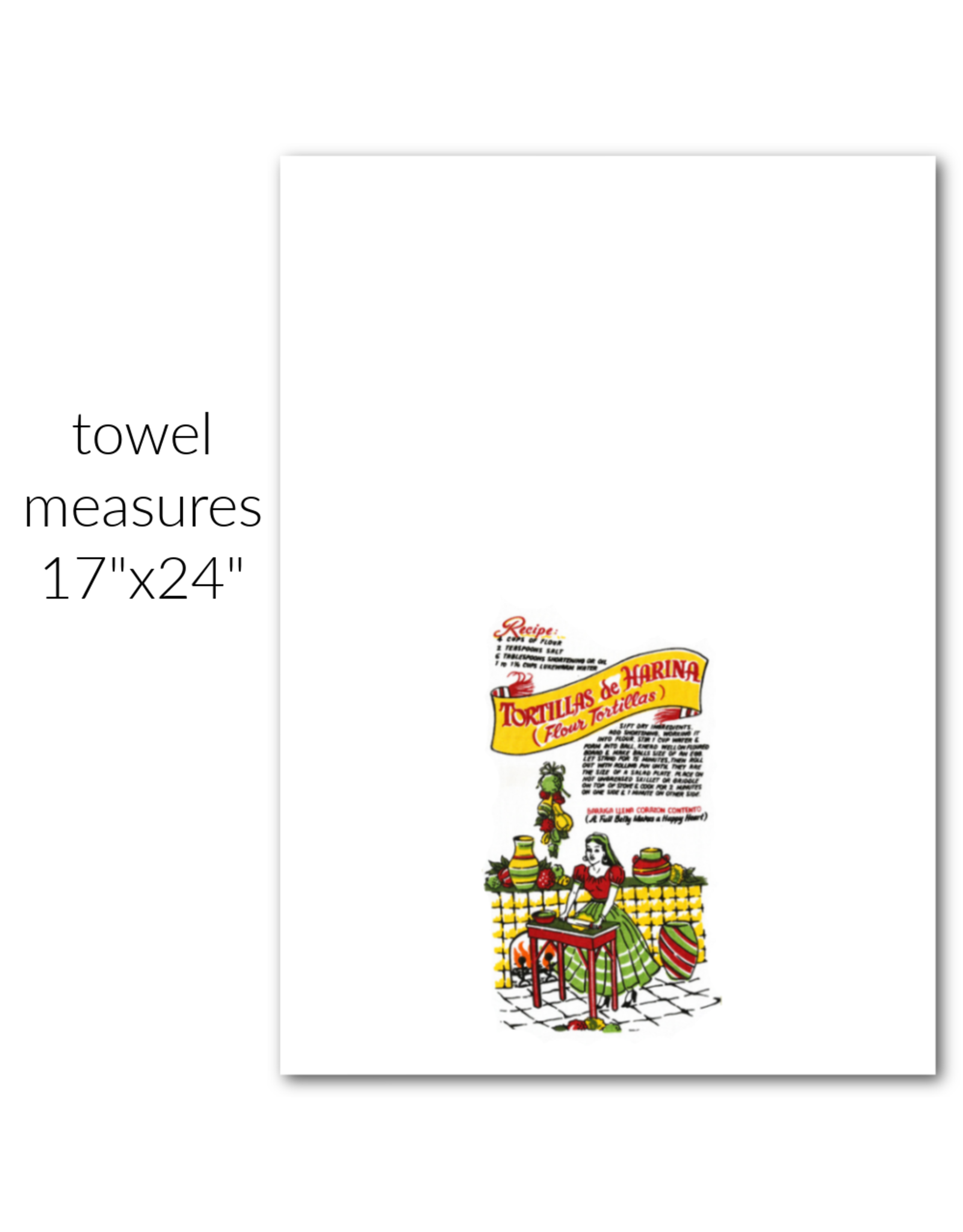 Red & White Kitchen Co. Tortilla Flour Sack Towel 17” x 24”