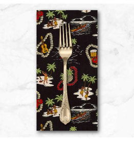 PD's Sevenberry Collection Island Paradise, Island Life in Black, Dinner Napkin