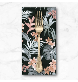 PD's Sevenberry Collection Island Paradise, Bird of Paradise in Black, Dinner Napkin