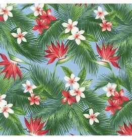 Sevenberry Island Paradise, Bird of Paradise in Blue, Fabric Half-Yards