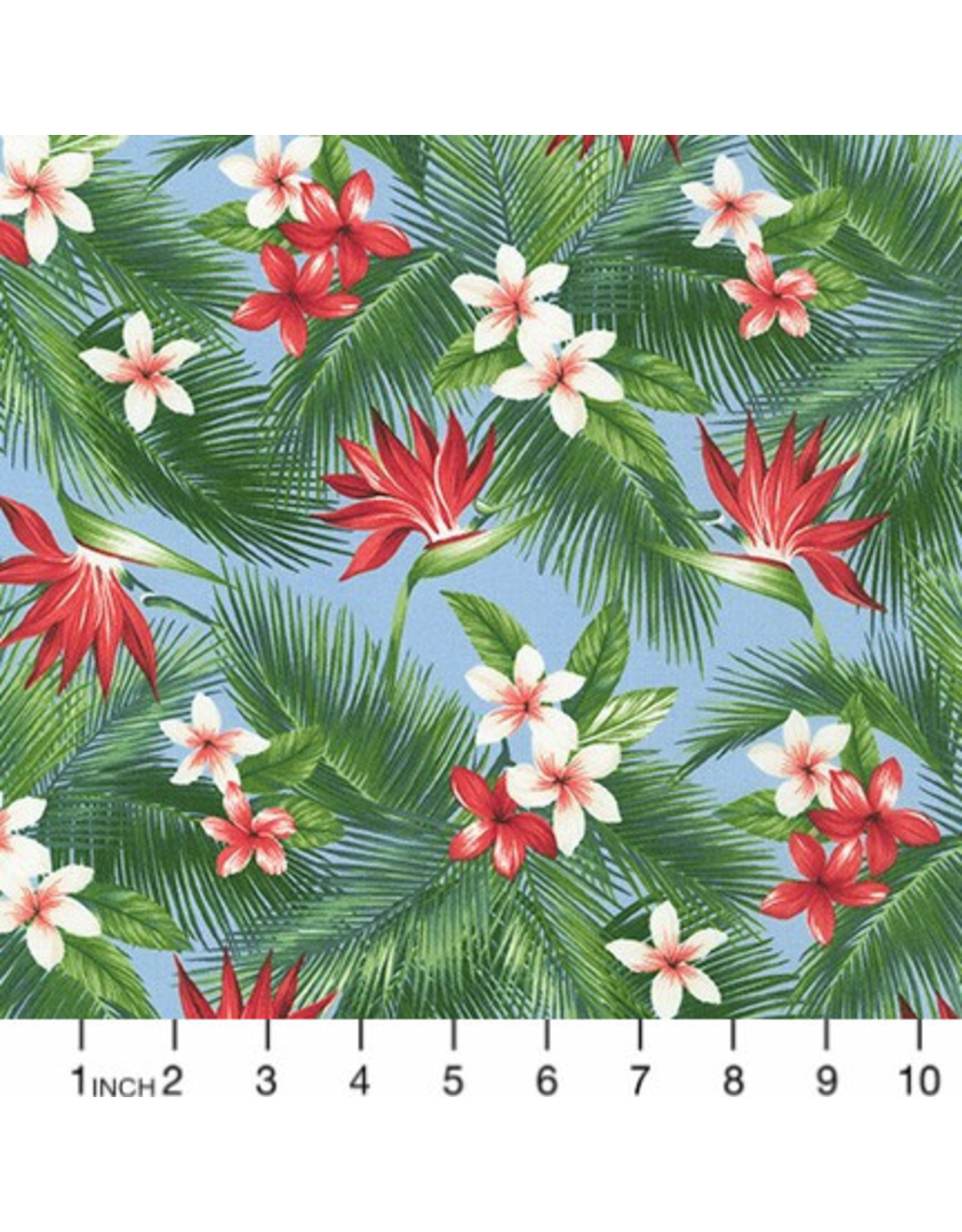 Sevenberry Island Paradise, Bird of Paradise in Blue, Fabric Half-Yards