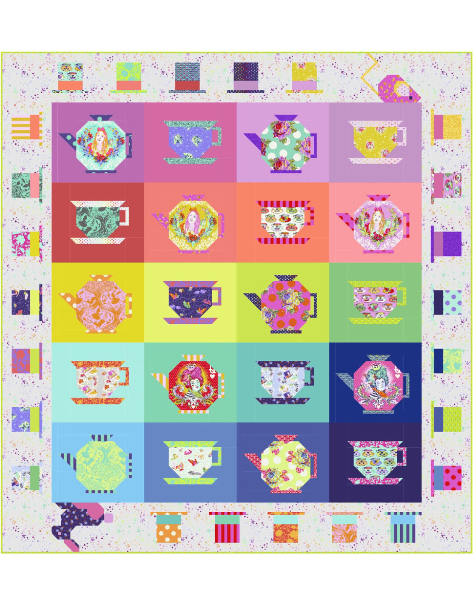 Tula Pink Mad Hatter's Tea Party Quilt Kit, from Tula Pink's Curiouser and Curiouser