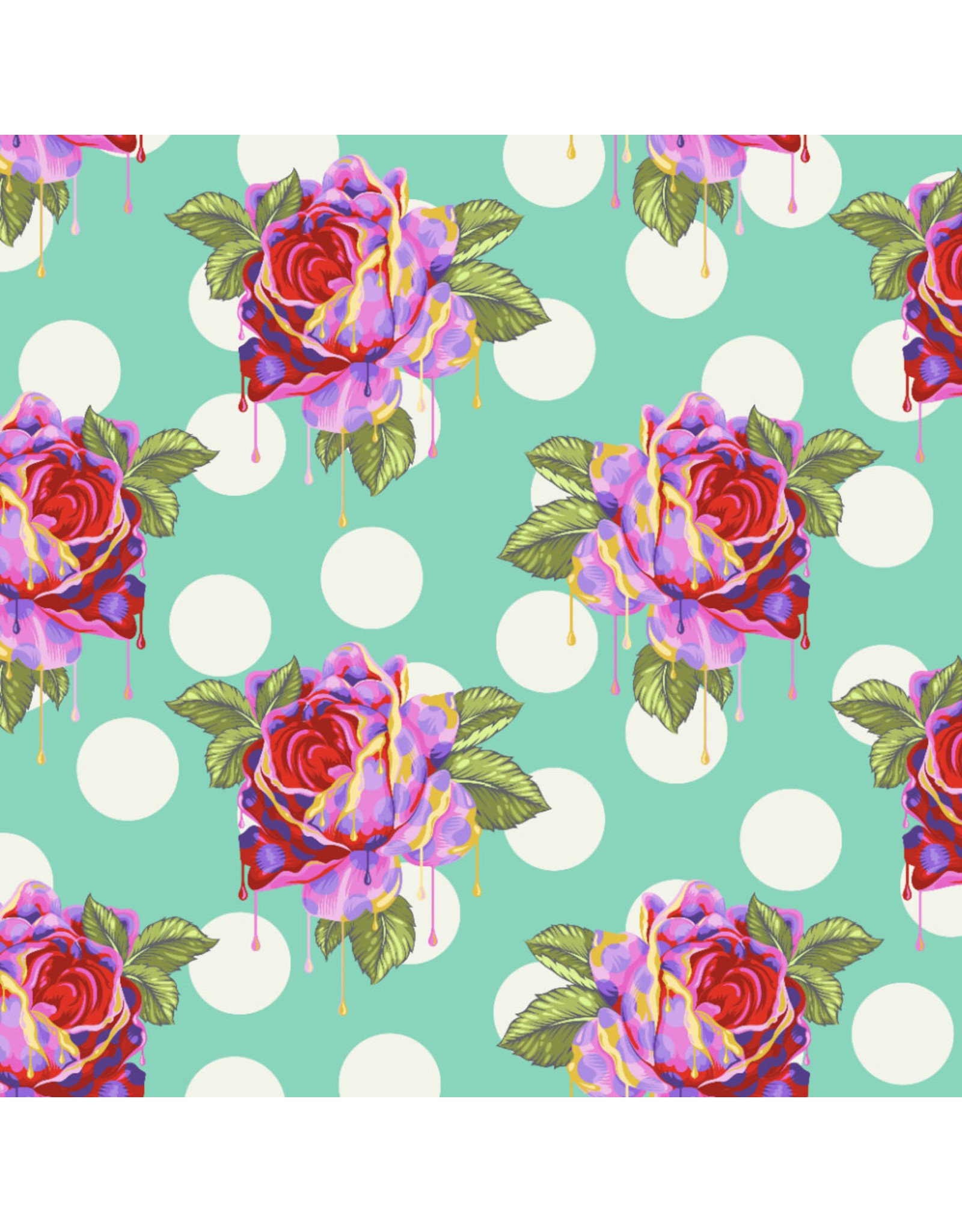 Tula Pink Curiouser and Curiouser, Painted Roses in Wonder, Fabric Half-Yards