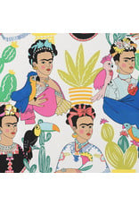 Alexander Henry Fabrics Folklorico, Frida con Las Plumas in Natural, Fabric Half-Yards