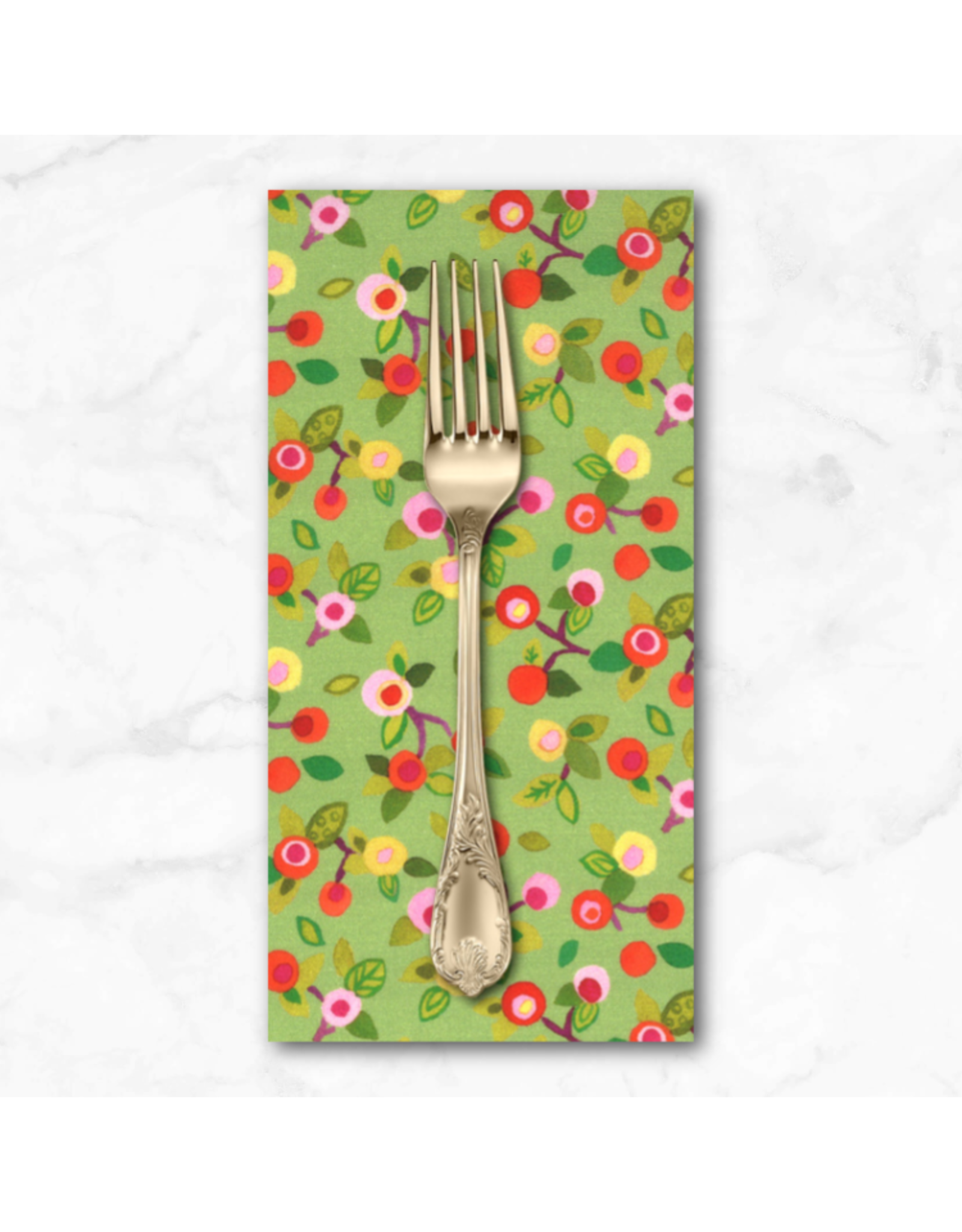 PD's Moda Collection Fanciful Forest, Flower Blossoms in Leaf, Dinner Napkin