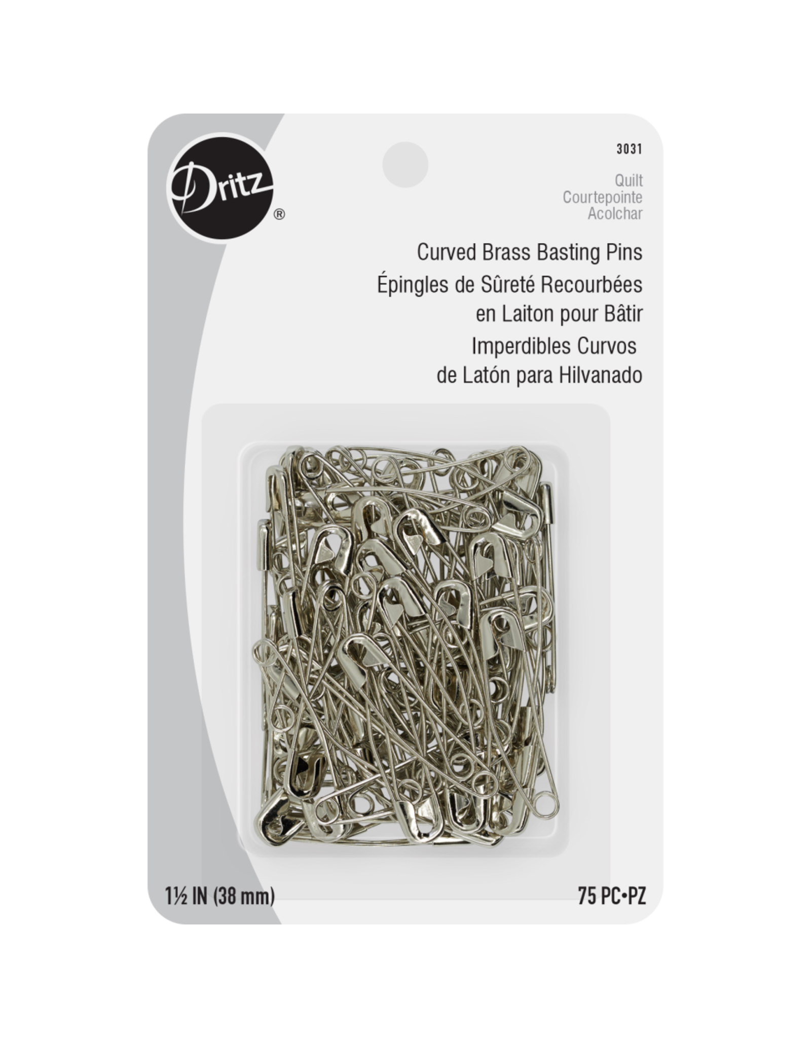 Dritz 50 Curved Safety Pins - Size 1