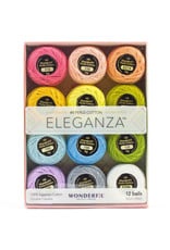 WonderFil ON ORDER-Eleganza Pastels, Perle (Pearl) Cotton, Set of 12 Size 8 from WonderFil