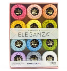 WonderFil Eleganza Pastels, Perle (Pearl) Cotton, Set of 12 Size 8 from WonderFil