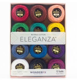 WonderFil Eleganza in Kaleidoscope Perle (Pearl) Cotton, Set of 12 Size 8 from WonderFil