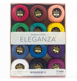 WonderFil ON ORDER-Eleganza in Kaleidoscope Perle (Pearl) Cotton, Set of 12 Size 8 from WonderFil