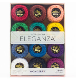 WonderFil ON ORDER-Eleganza Kaleidoscope, Perle (Pearl) Cotton, Set of 12 Size 8 from WonderFil