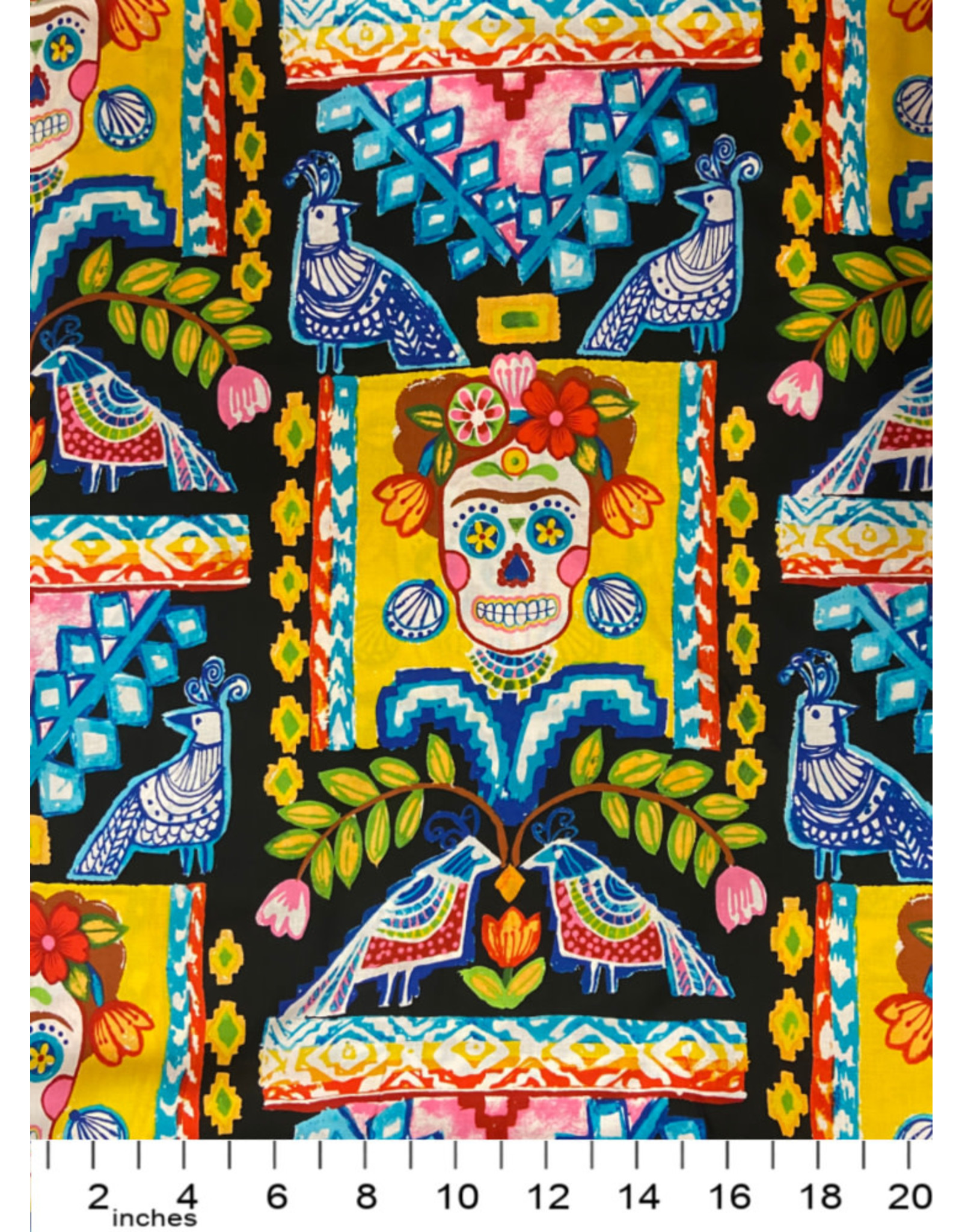 PD's Alexander Henry Collection Folklorico, Ikat de Polanco in Black, Dinner Napkin