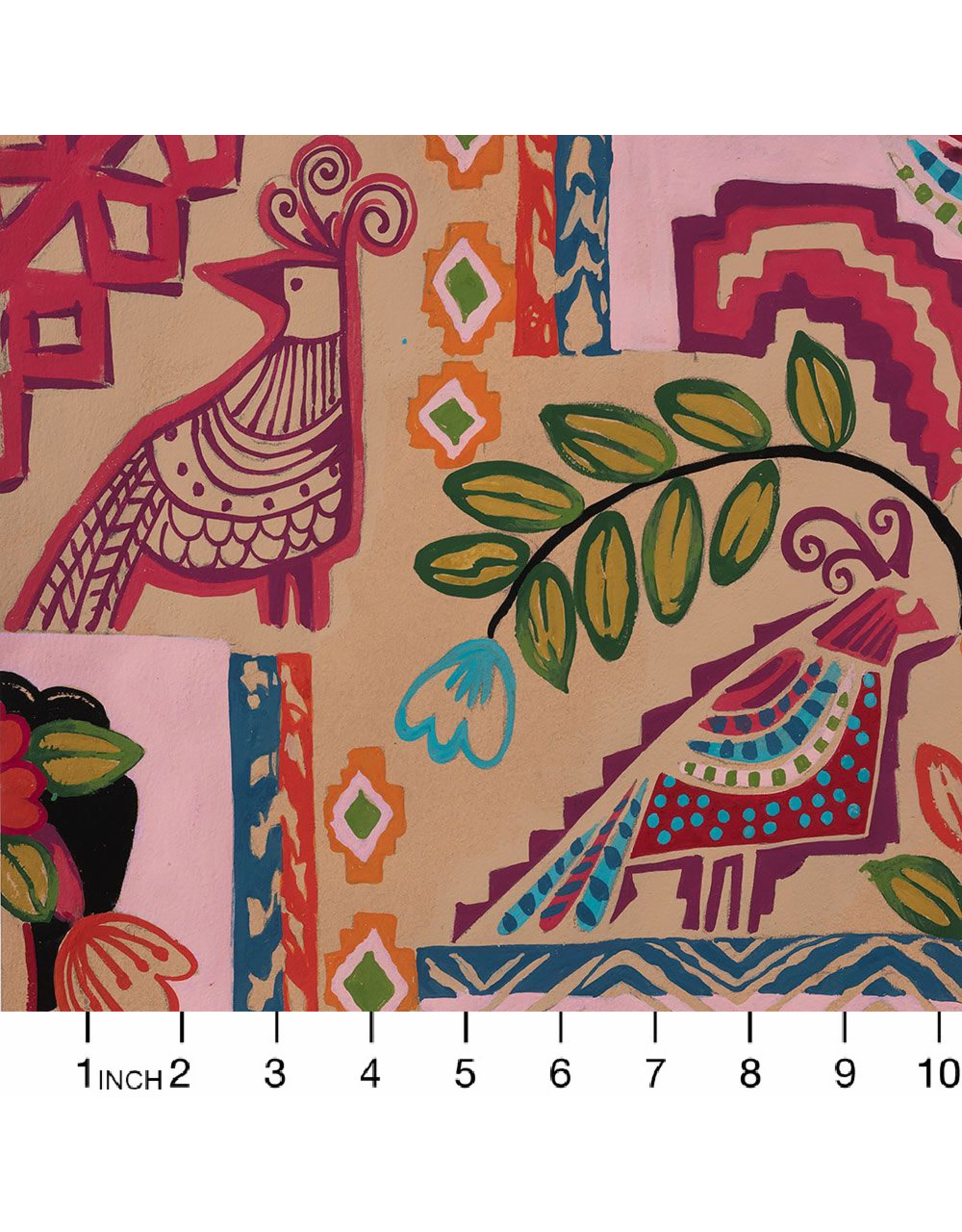 Alexander Henry Fabrics Folklorico, Ikat de Polanco in Tea Pink, Fabric Half-Yards