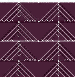 Giucy Giuce Century Prints, Deco Geese in Aubergine, Fabric Half-Yards