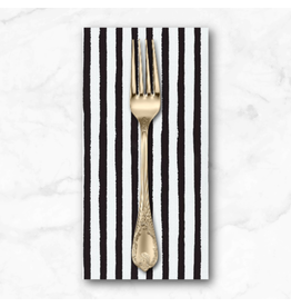 PD's Robert Kaufman Collection Dot and Stripe Delights, Stripes in Black, Dinner Napkin