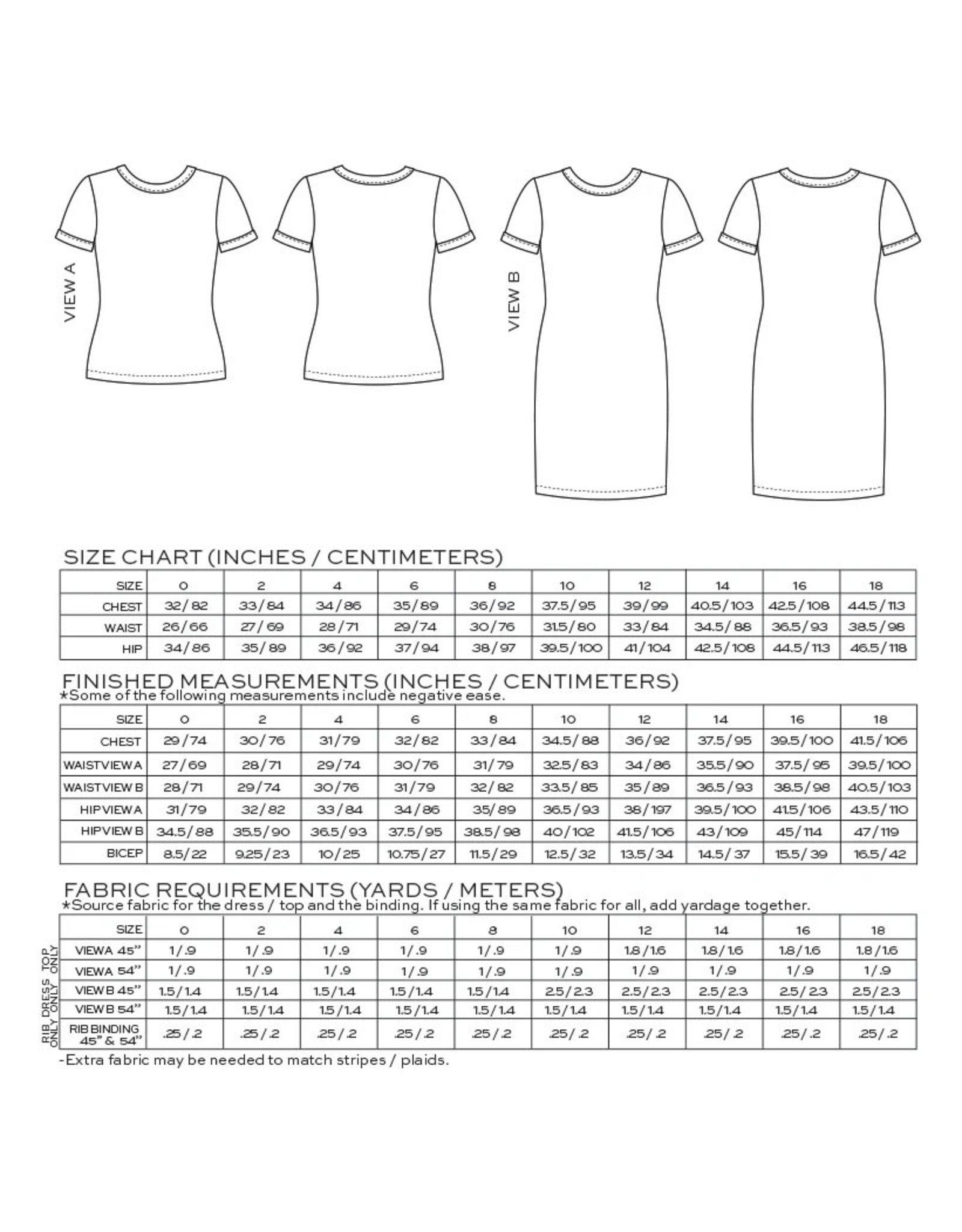 True Bias Rio - Ringer T-Shirt & Dress  Pattern