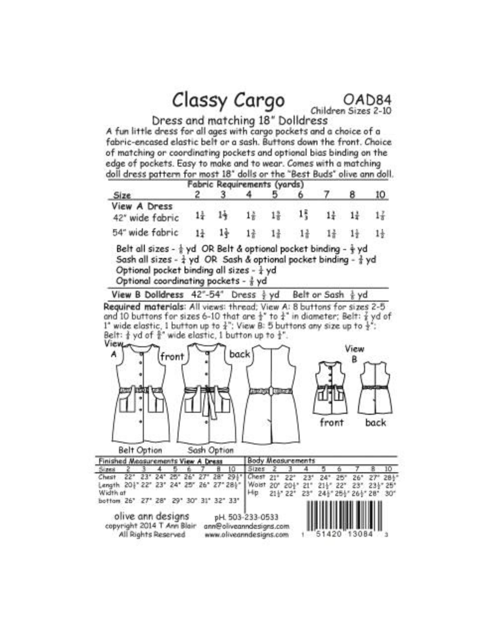 Picking Daisies ON SALE - Classy Cargo Dress Pattern for Girls and Dolls