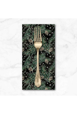 Christmas Collection Christmastime, Pine Boughs in Black, Dinner Napkin