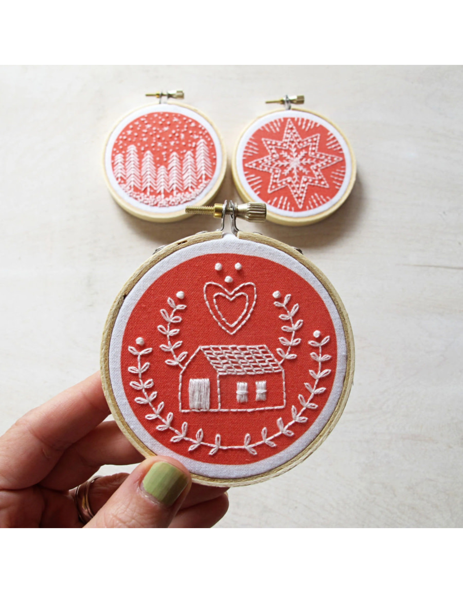 cozyblue Holiday Ornaments Embroidery Kit from cozyblue