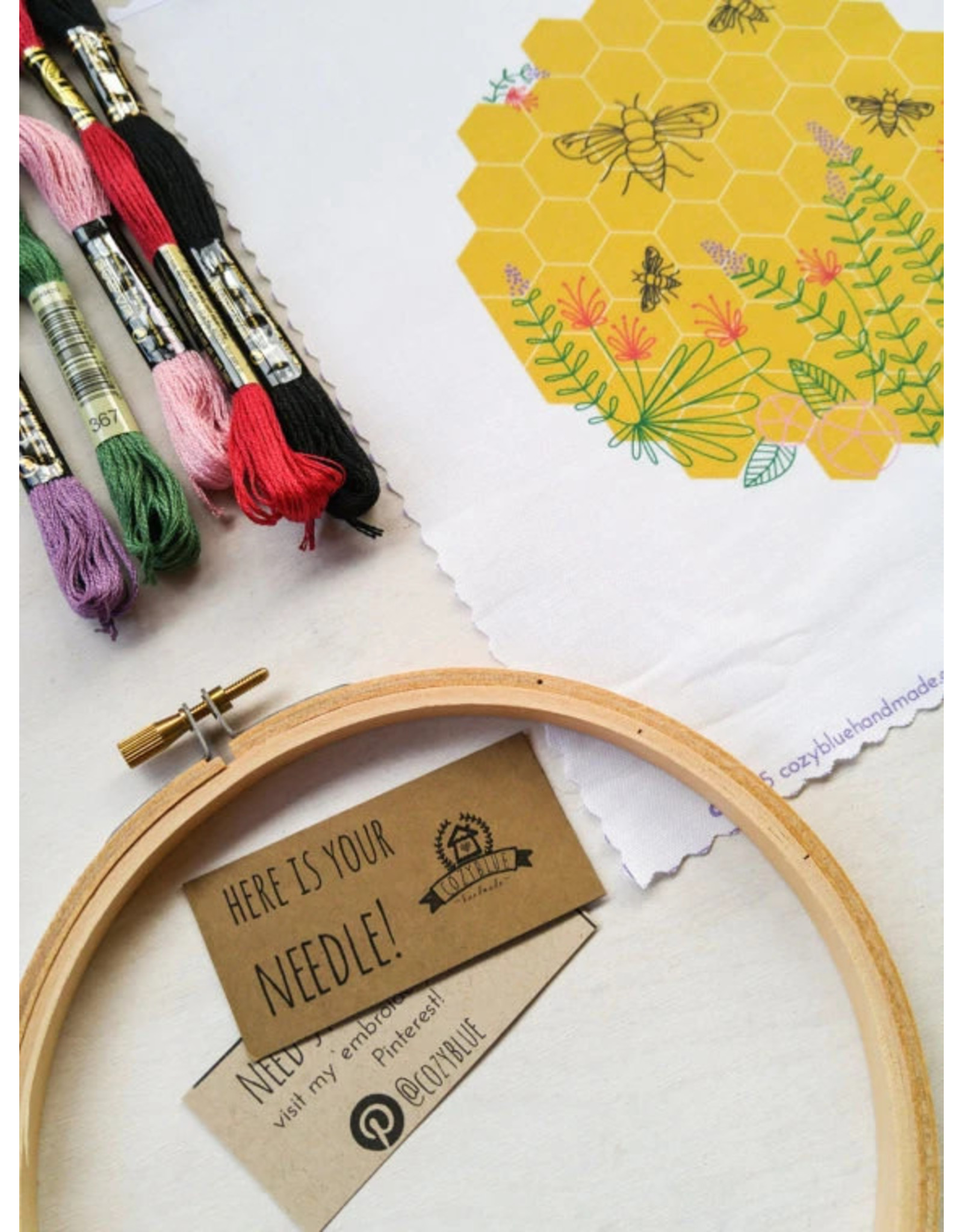cozyblue ON ORDER-Bee Lovely Embroidery Kit from cozyblue