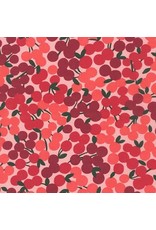 Robert Kaufman Cotton Lawn, Wishwell Cheery Blossoms in Cherry, Fabric Half-Yards