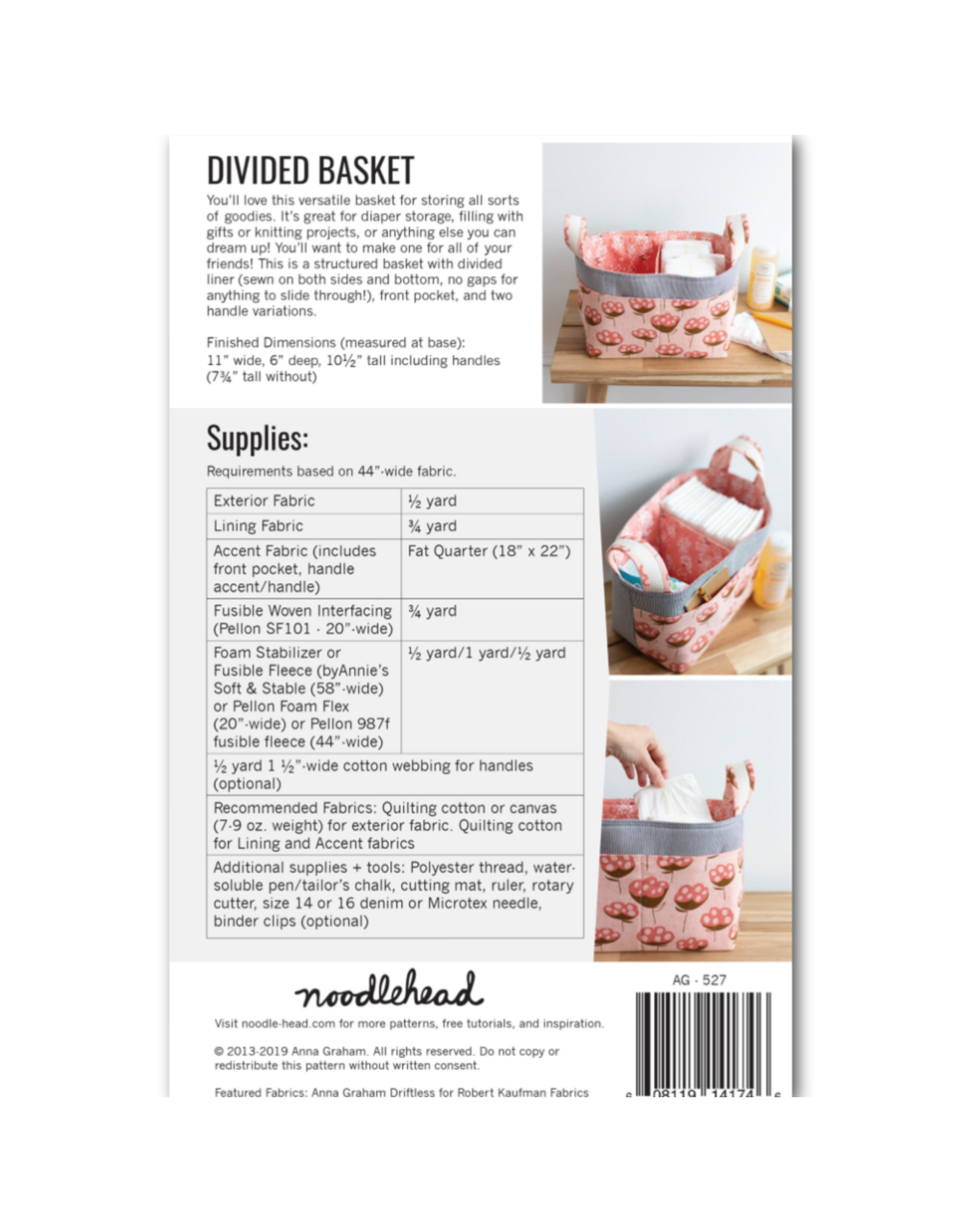 Anna Graham, Noodlehead Divided Basket Pattern (more on order)