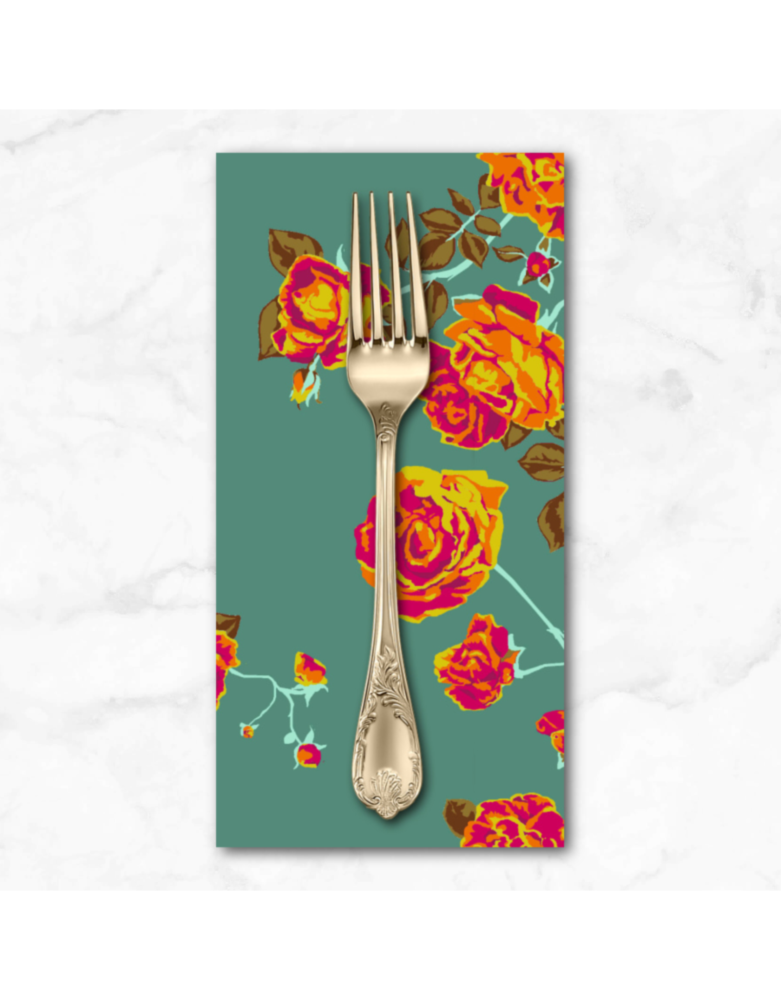 PD's Anna Maria Collection Love Always AM, Social Climber in Teal, Dinner Napkin
