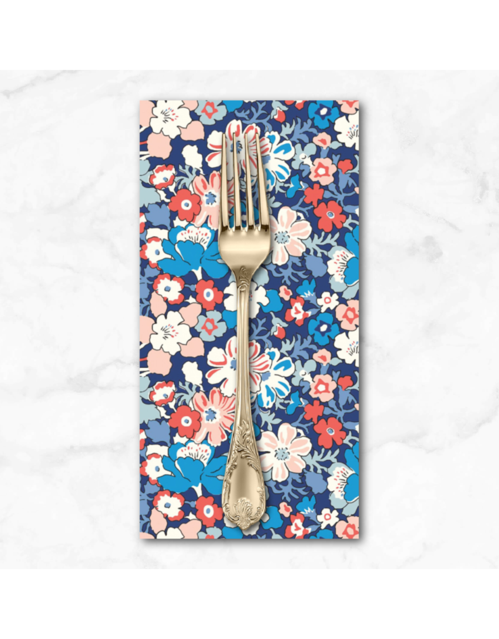 PD's Liberty of London Collection Liberty The Carnaby Collection, Westbourne Posy in Retro Indigo, Dinner Napkin
