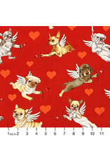 PD's Alexander Henry Collection Nicole's Prints, Puppy Love in Red, Dinner Napkin