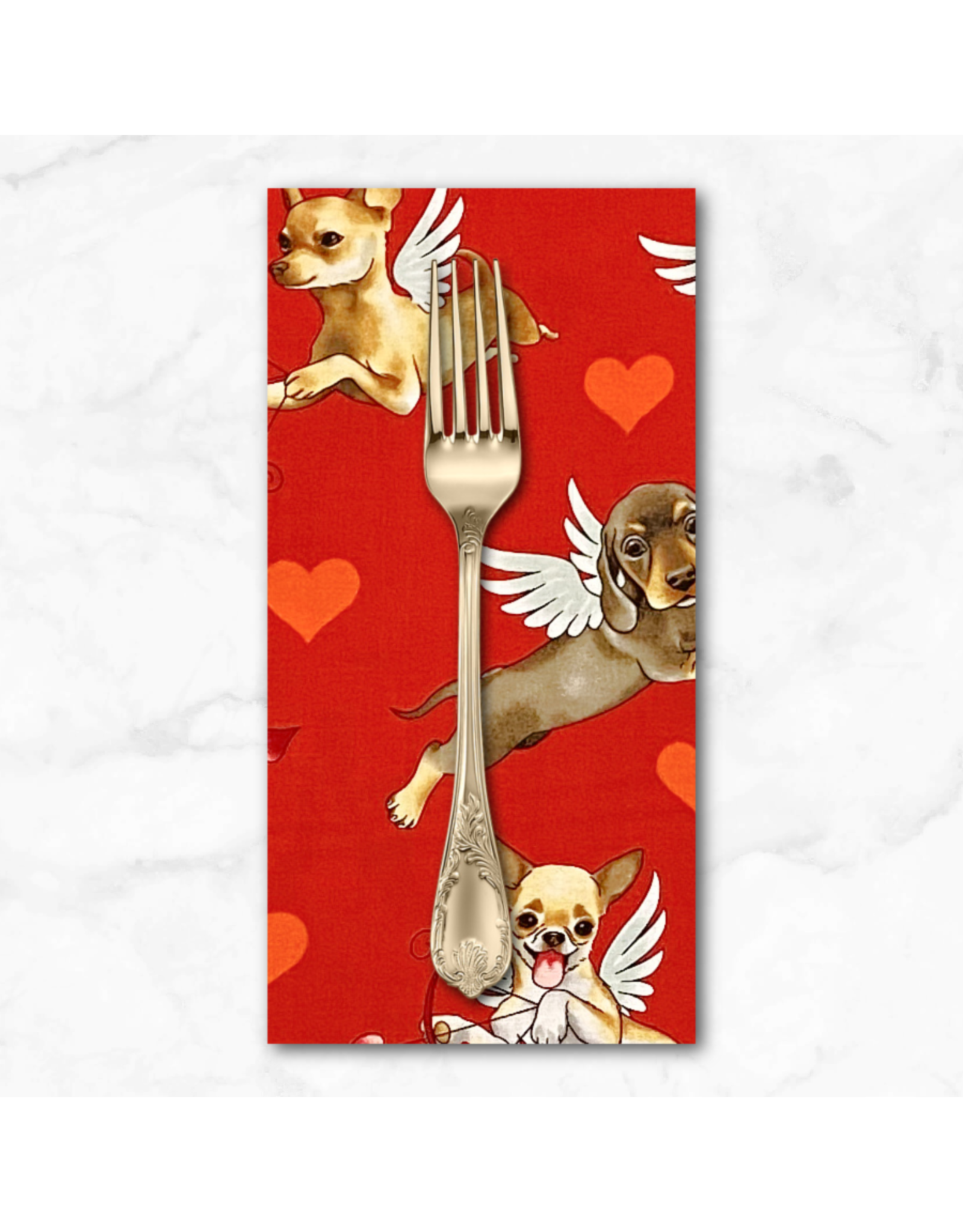 PD's Alexander Henry Collection Nicole's Prints, Puppy Love in Red, Dinner Napkin