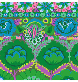 Kaffe Fassett Kaffe Collective, Embroidered Flower in Green, Fabric Half-Yards