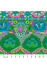 Kaffe Fassett Kaffe Collective, Embroidered Flower in Green, Fabric Half-Yards