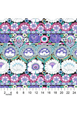Kaffe Fassett Kaffe Collective, Embroidered Flower in Contrast, Fabric Half-Yards