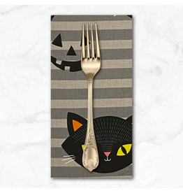 PD's Alexander Henry Collection Haunted House, Hide-N-Go Kitty in Smoke, Dinner Napkin