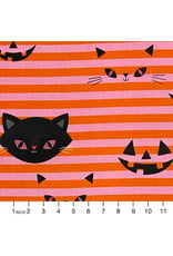 PD's Alexander Henry Collection Haunted House, Hide-N-Go Kitty in Pink Orange, Dinner Napkin