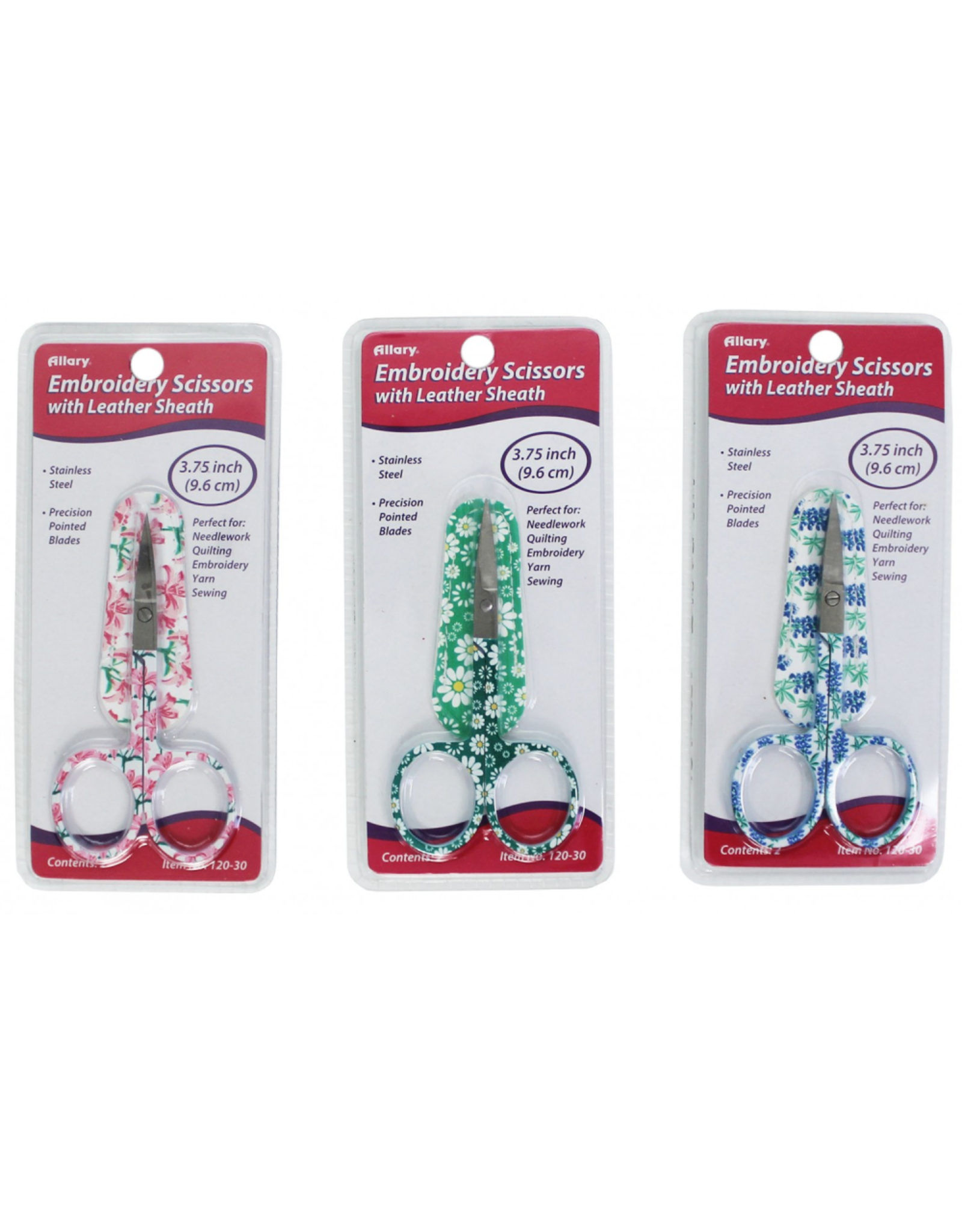 PD Embroidery Scissors with Leather Sheath, Assorted Florals