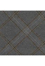 Carolyn Friedlander Collection CF Metallic, Diamond Grid in Black, Fabric Half-Yards