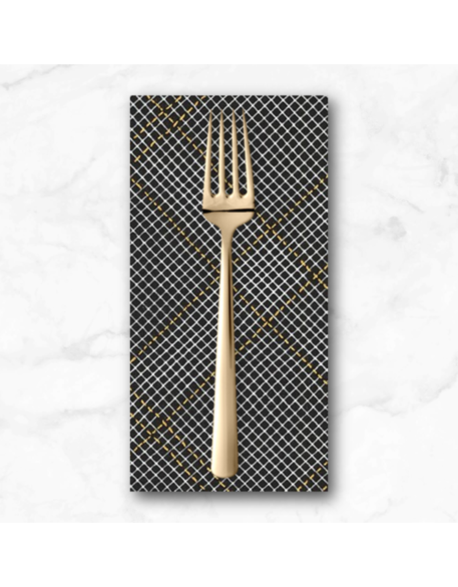 PD's Carolyn Friedlander Collection Collection CF Metallic, Diamond Grid in Black, Dinner Napkin