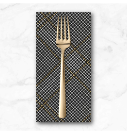 PD's Carolyn Friedlander Collection Collection CF Metallic, Diamond Grid in Black, Dinner Napkin