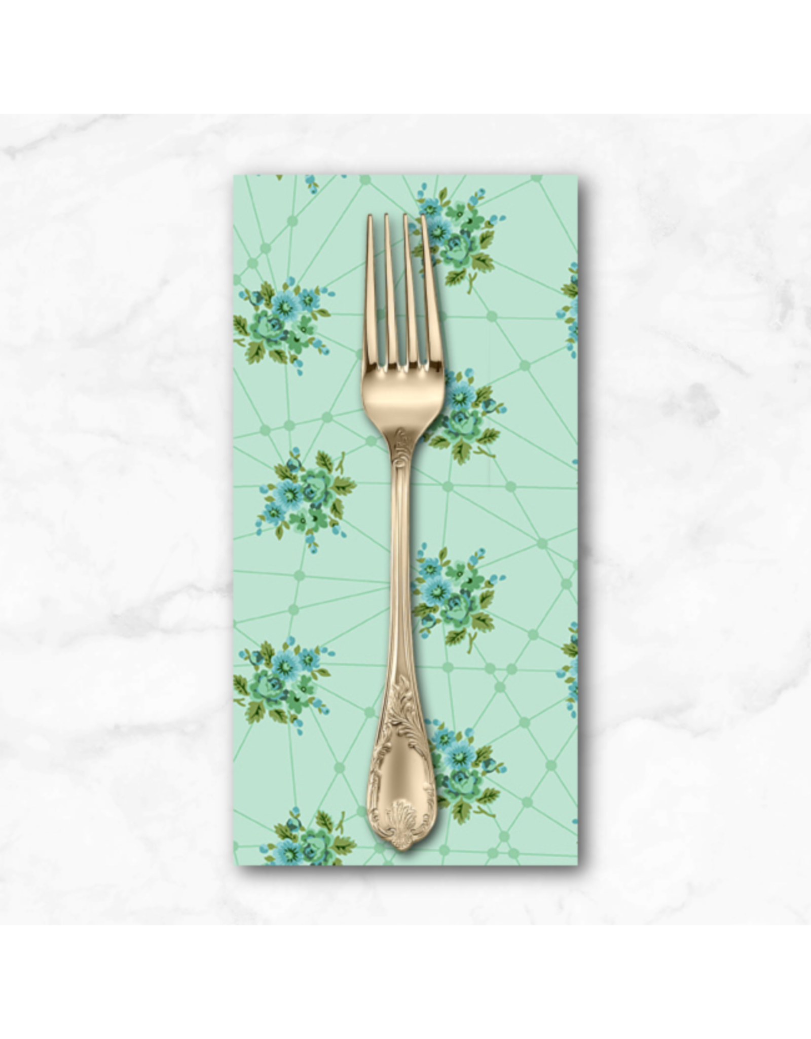 PD's Giucy Giuce Collection Nonna, Little Bouquets in Mint, Dinner Napkin