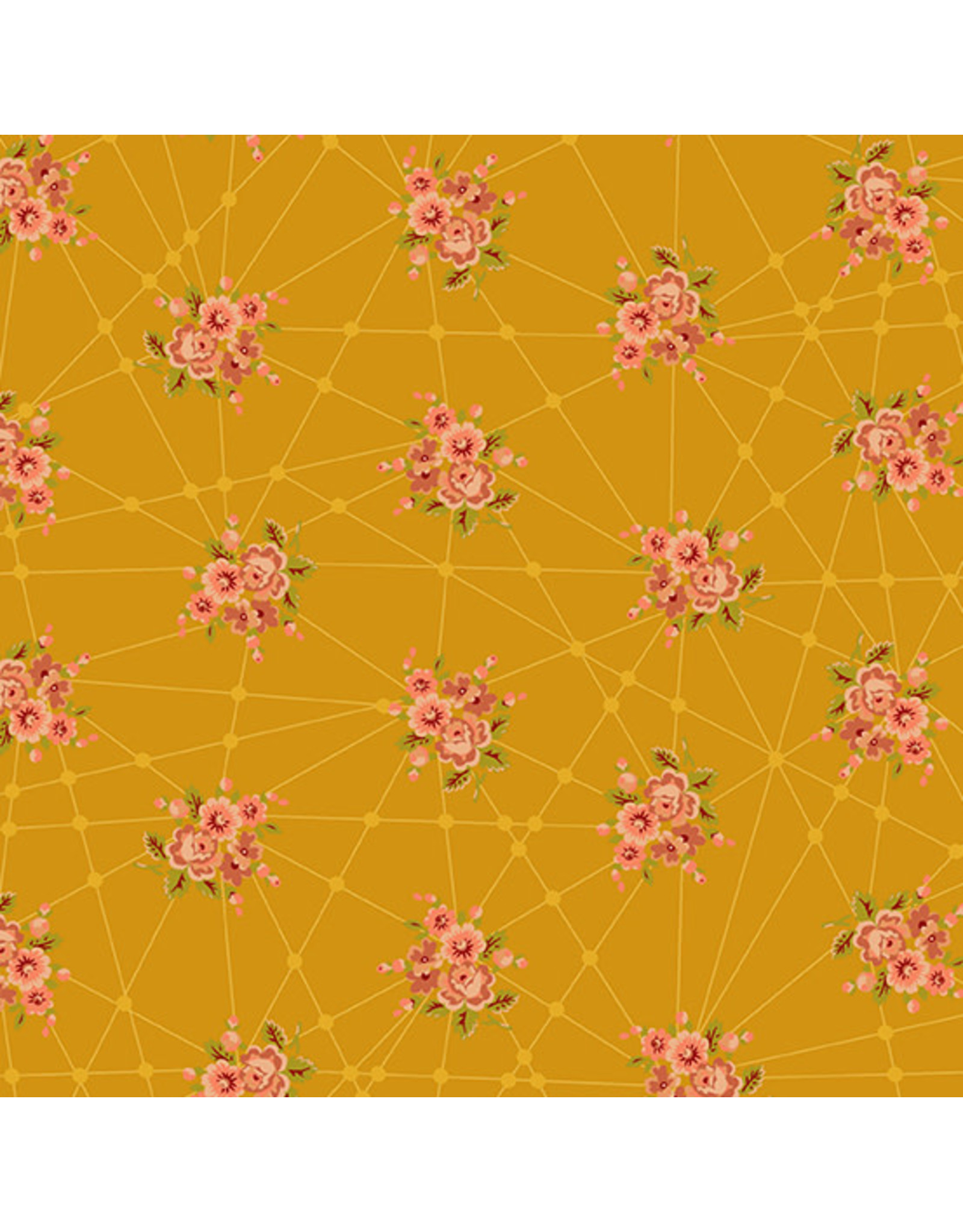 Giucy Giuce Nonna, Little Bouquets in Garfield Gold, Fabric Half-Yards
