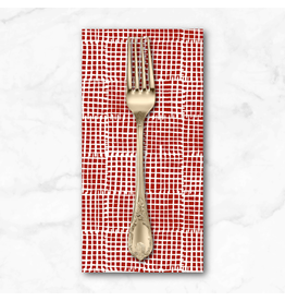 PD's Sarah Golden Collection Century Prints, Trellis Grid in Terracotta, Dinner Napkin