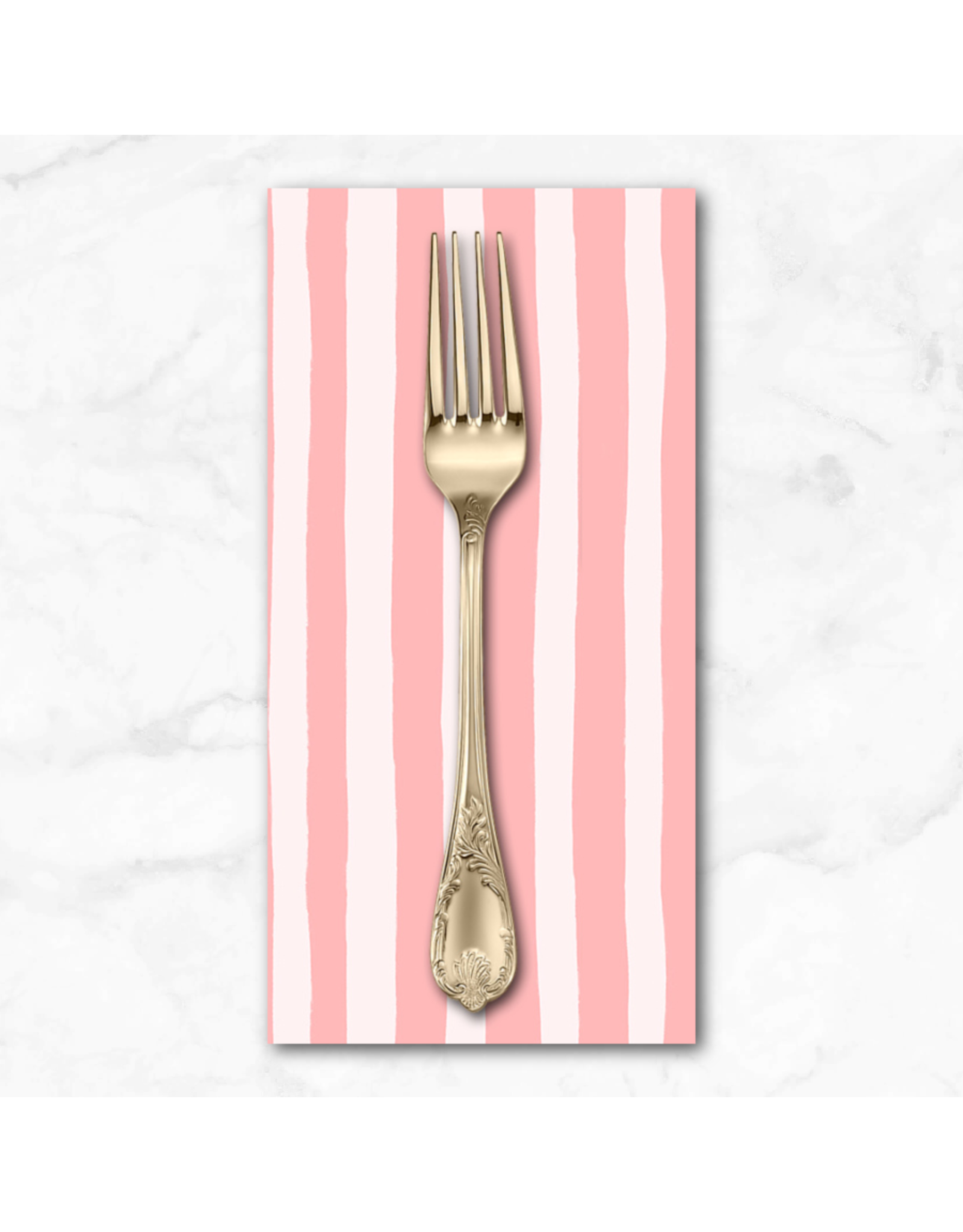 PD's Phoebe Wahl Collection Garden Jubilee, Stripes in Pink, Dinner Napkin