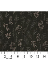 Kokka, Japan Double Gauze, Kokka Japan, Floral in Black, Fabric Half-Yards