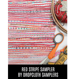 Dropcloth Samplers Red Stripe Sampler, Embroidery Sampler