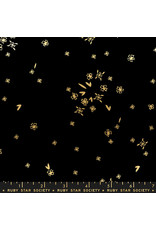 PD's Ruby Star Society Collection First Light, Tiny Flowers in Black with Metallic, Dinner Napkin
