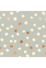 Ruby Star Society for Moda First Light, Chunky Dots in Pewter with Metallic, Fabric Half-Yards