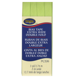 Wrights ON ORDER-Wrights Bias Tape, Extra Wide, Double Fold, Lime Green 628