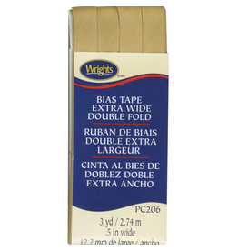 Wrights Wrights Bias Tape, Extra Wide, Double Fold, Tan 073