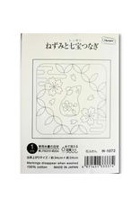 Japan Import ON ORDER-Sashiko Cloth, Mouse and Shippo in White